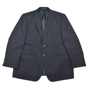 Vintage CROSS & WINSOR Mens Navy Wool Blend Blazer‎ Sport Coat Size 46R